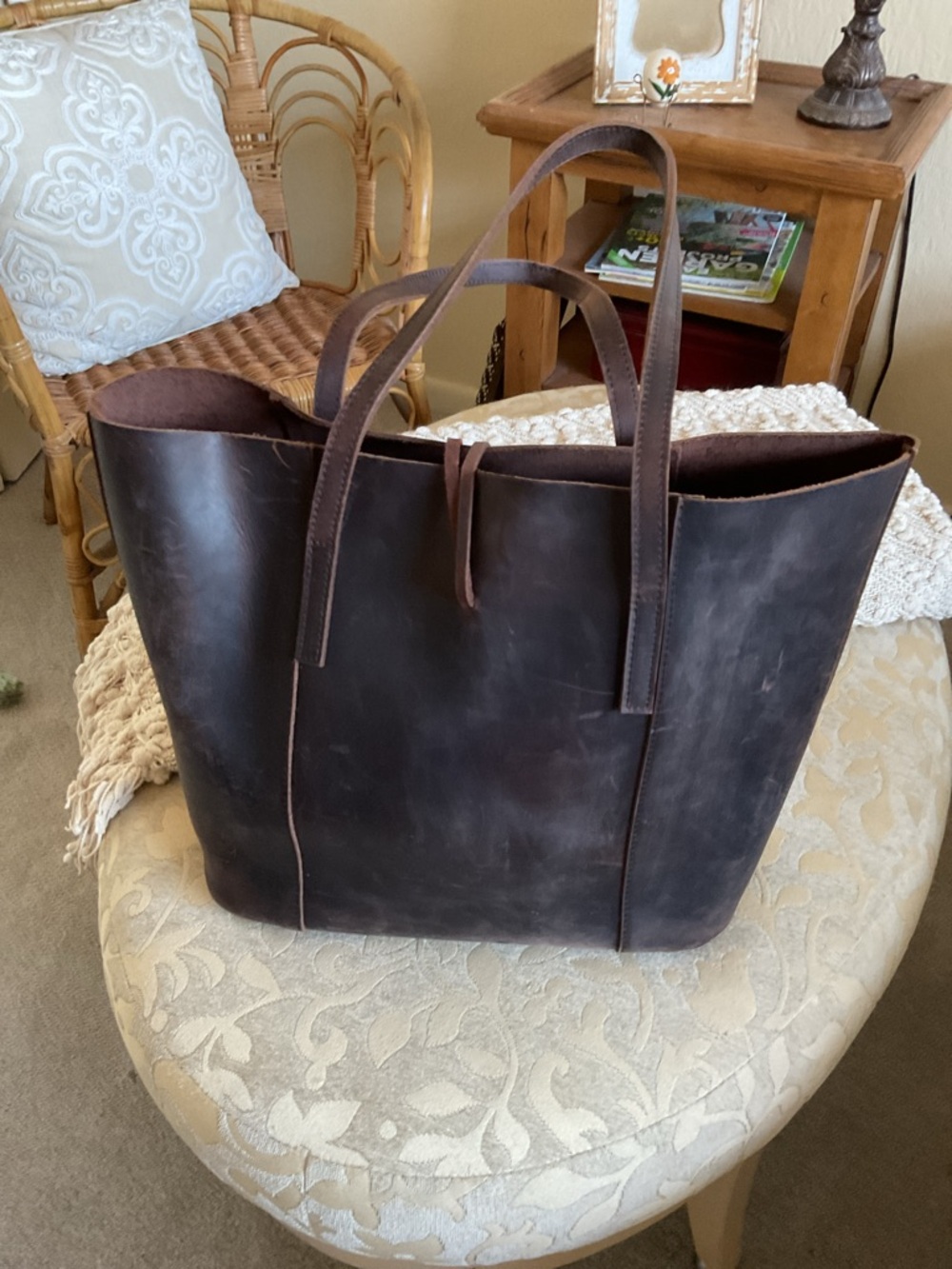 BaseballFan Large Size Super Quality Vintage Cowhide Baseball Glove Leather Tote - Picture 8 of 12